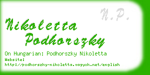 nikoletta podhorszky business card